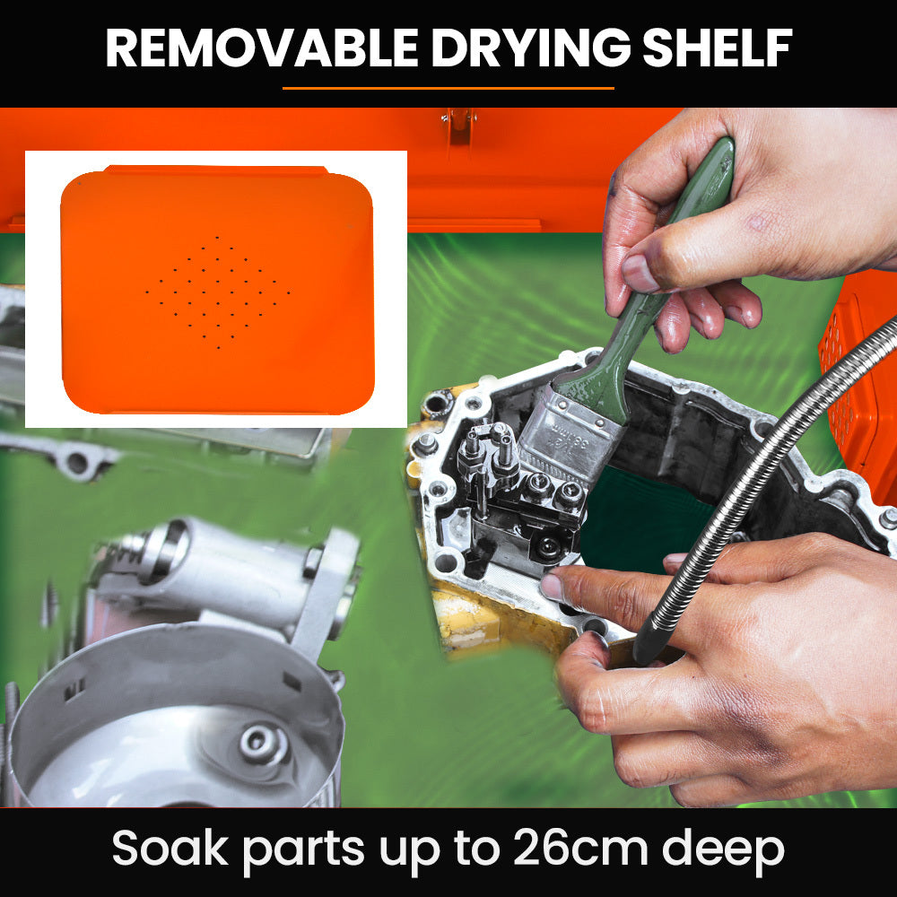86L Heavy Duty Multi Purpose Auto Parts Washer, with Removable Work Shelf, Parts Basket