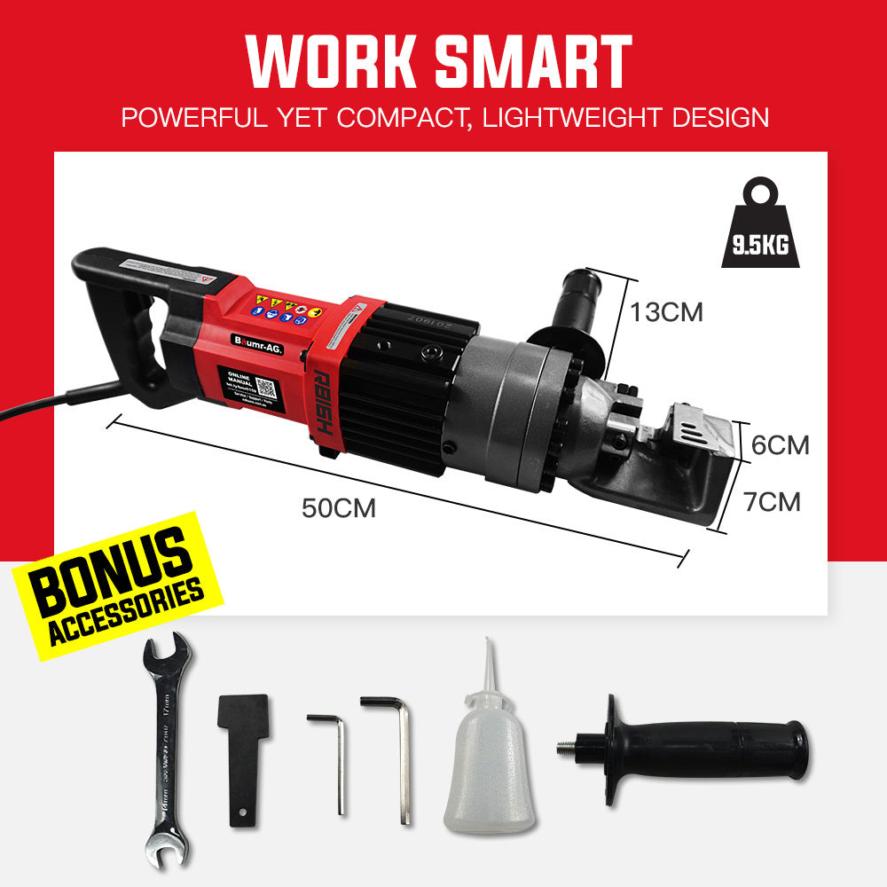 850W 16mm Rebar Cutter Hydraulic Electric Reo Bar Portable Machine Re
