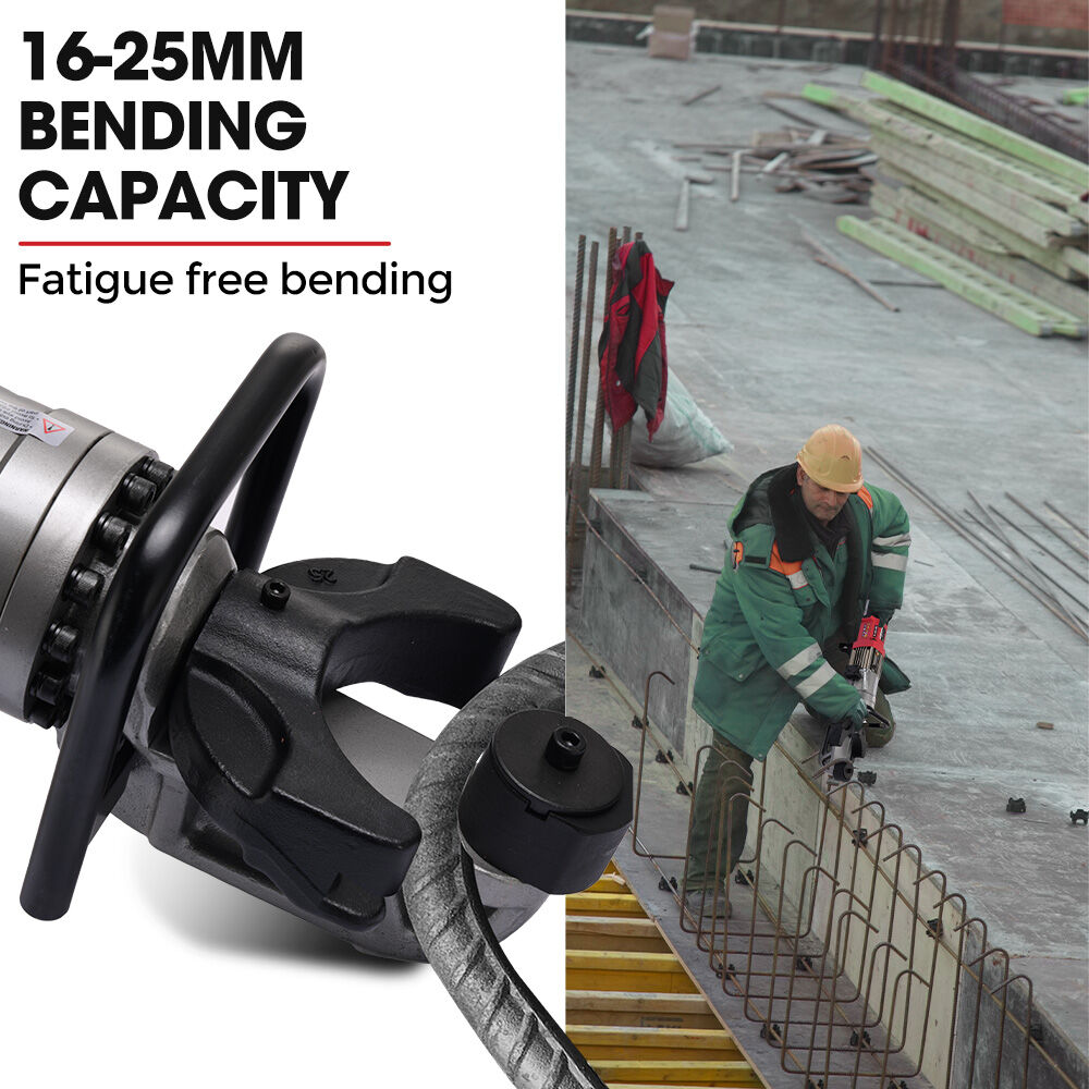 16-25mm 1200W Heavy-Duty Electric Hydraulic Rebar Bender, Carry Case