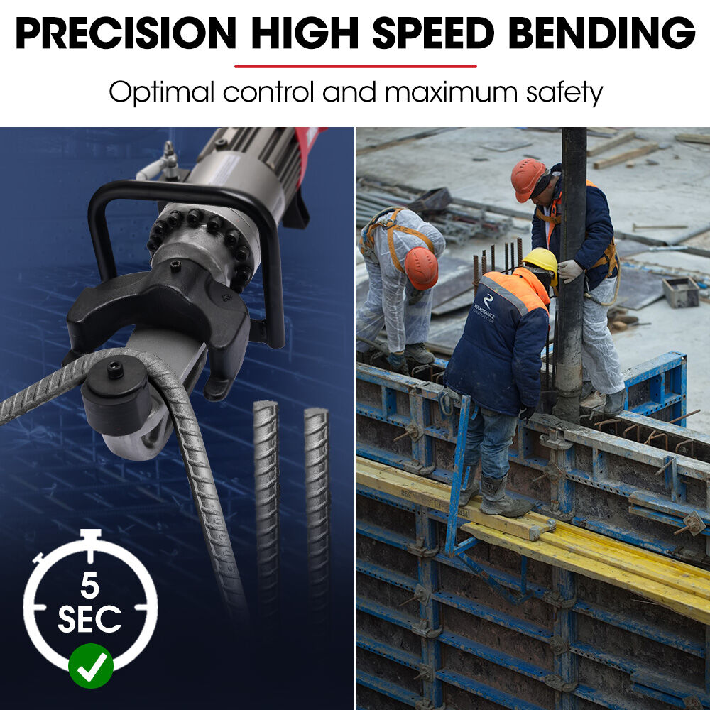 16-25mm 1200W Heavy-Duty Electric Hydraulic Rebar Bender, Carry Case