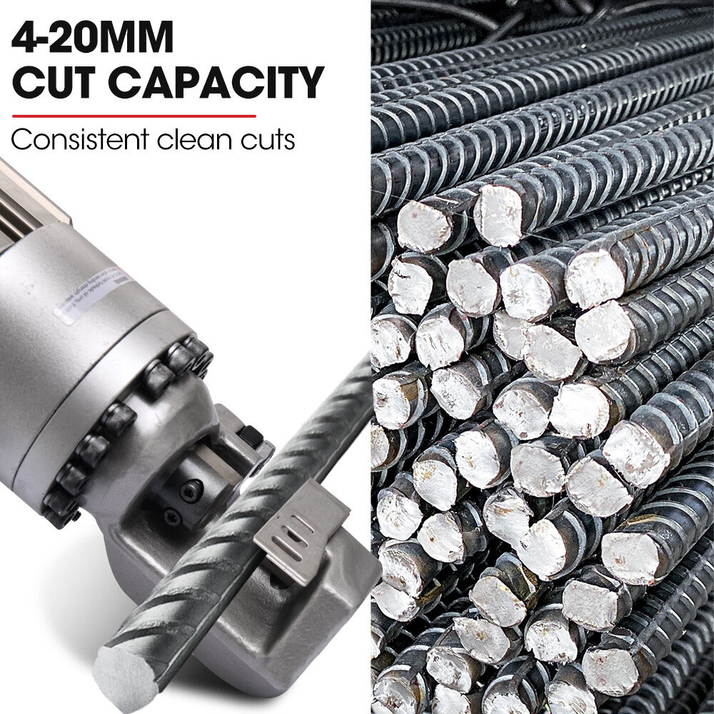 4-20mm 1000W Heavy-Duty Electric Hydraulic Rebar Cutter, 3 Sec Cycle, Carry Case