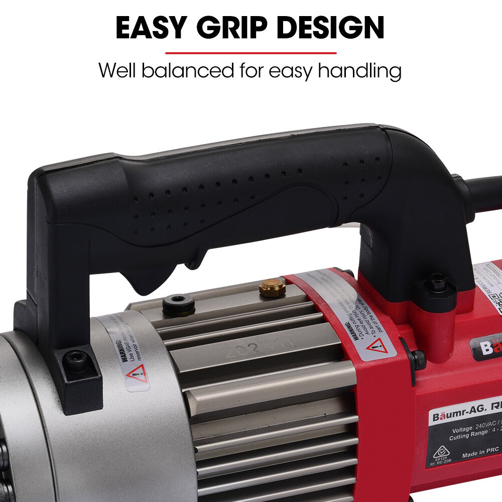 4-20mm 1000W Heavy-Duty Electric Hydraulic Rebar Cutter, 3 Sec Cycle, Carry Case