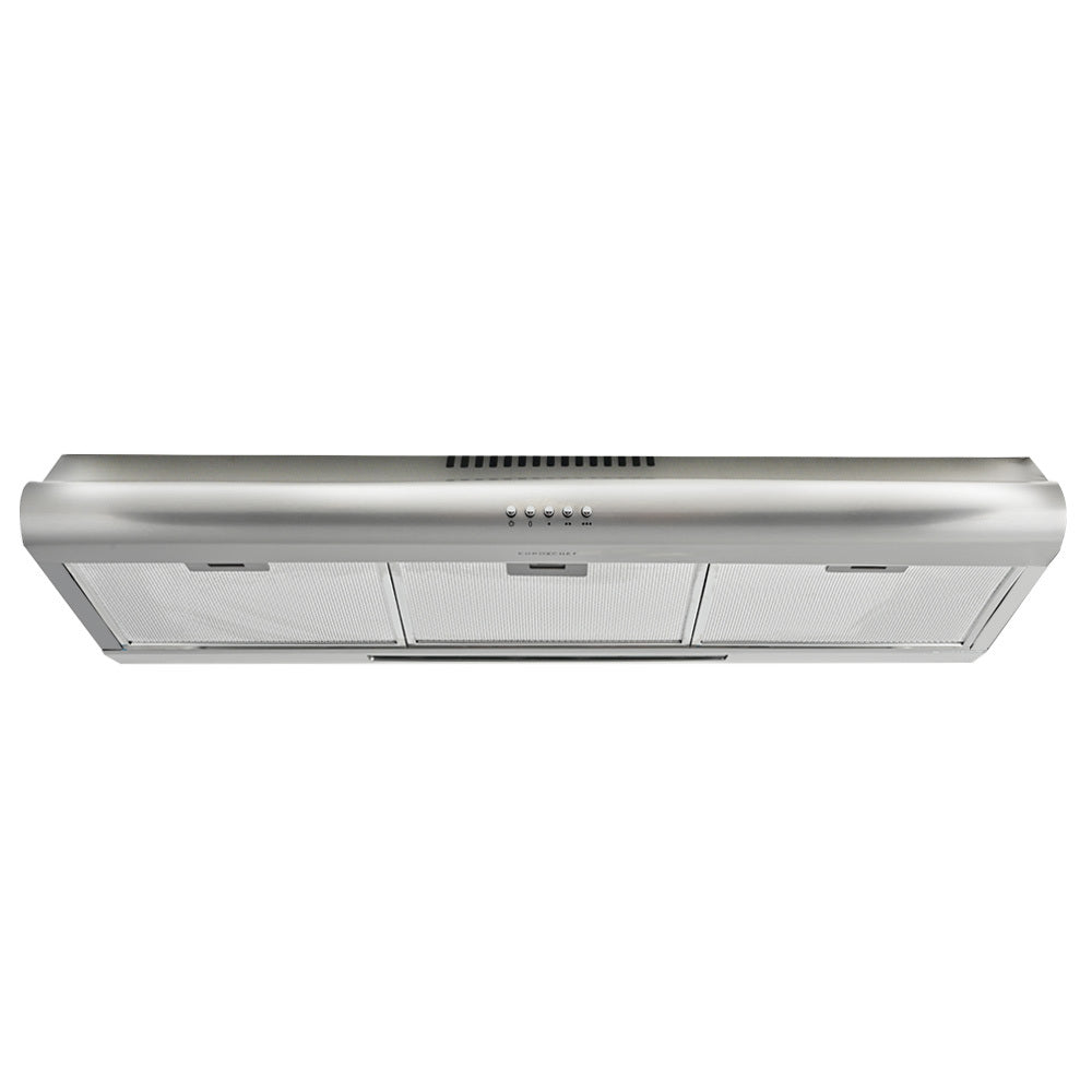 90cm Fixed Stainless Steel Rangehood, Quiet 3-Speed, 4-Layer Dishwashable Filters, Halogen Lights EFR90S