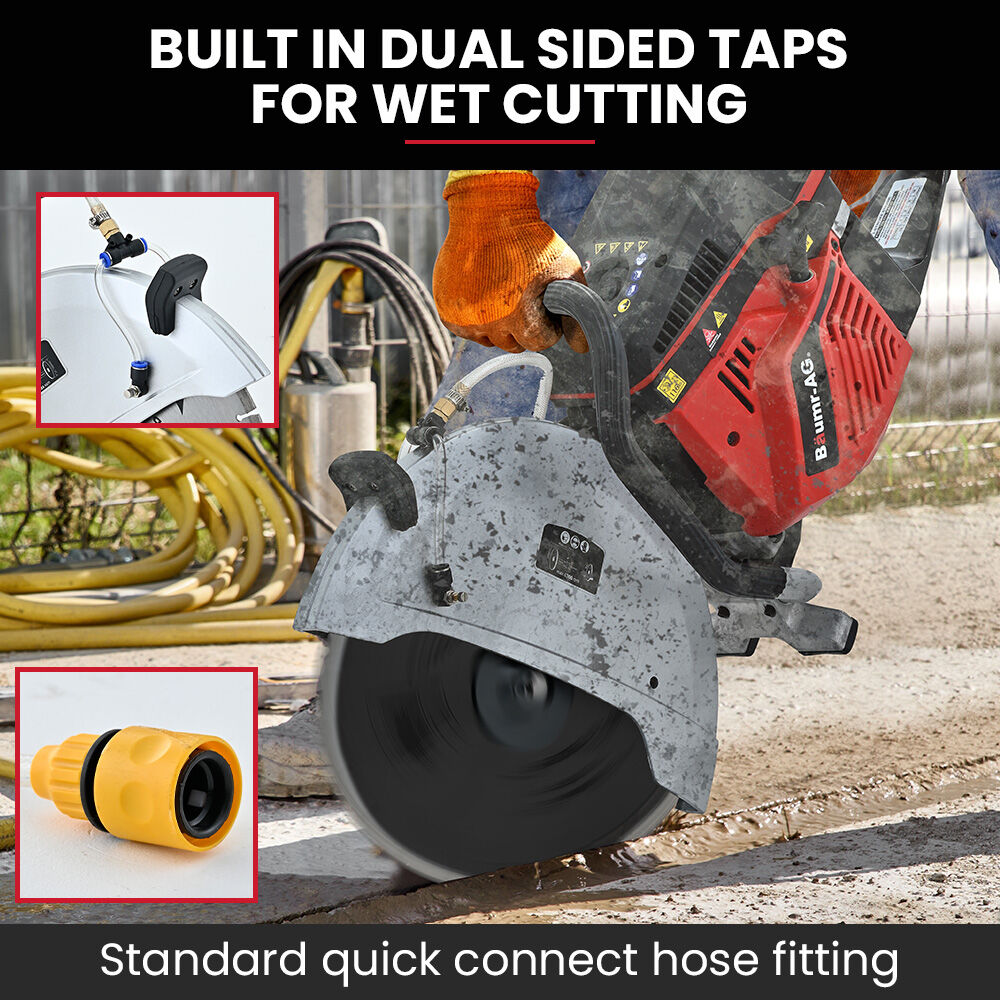 400mm Professional Concrete Demolition Saw 94cc 2-Stroke, Wet and Dry Demo Cutting, 16