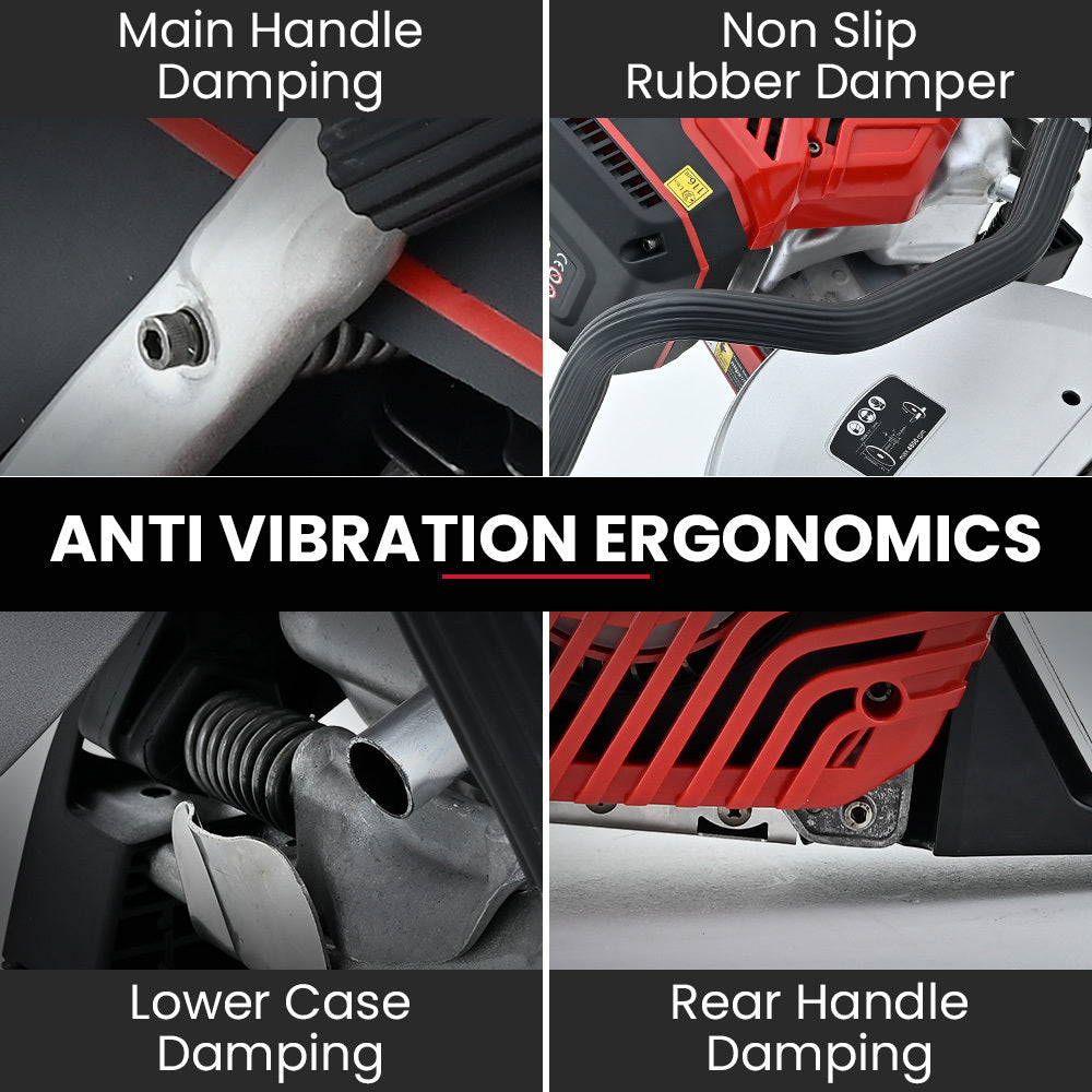 350mm Professional Concrete Demolition Saw 74cc 2-Stroke, Wet and Dry Demo Cutting, 14