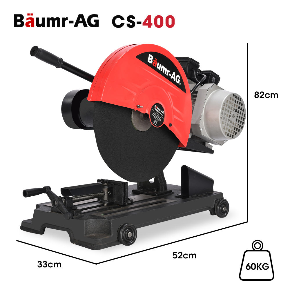 2400W 400mm 16" Metal Cut Off Cold Saw, Commercial Grade, Brushless Motor, Soft Start, 45 Degree Mitre Chop