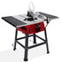 2000W 255mm 10" Compound Table Saw, with Stand, Expandable Worktop, Vacuum Port, 45 Degree Bevel, +/- 45 Degree Mitre, Anti-tip