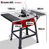 2000W 255mm 10" Compound Table Saw, with Stand, Expandable Worktop, Vacuum Port, 45 Degree Bevel, +/- 45 Degree Mitre, Anti-tip
