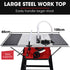 2000W 255mm 10" Compound Table Saw, with Stand, Expandable Worktop, Vacuum Port, 45 Degree Bevel, +/- 45 Degree Mitre, Anti-tip