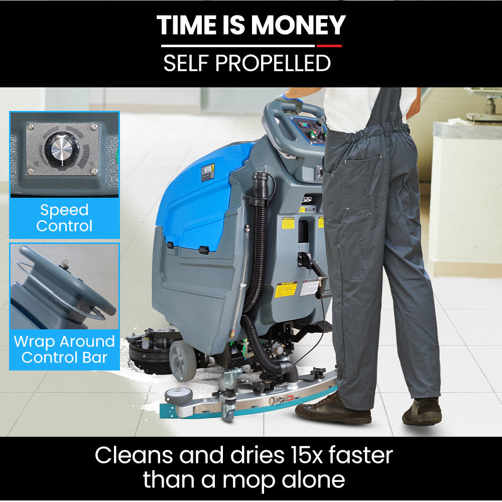 FSP26 Self-Propelled Floor Scrubber & Dryer, 720mm, Battery Powered, Walk Behind, Multi-purpose Commercial Grade Machine