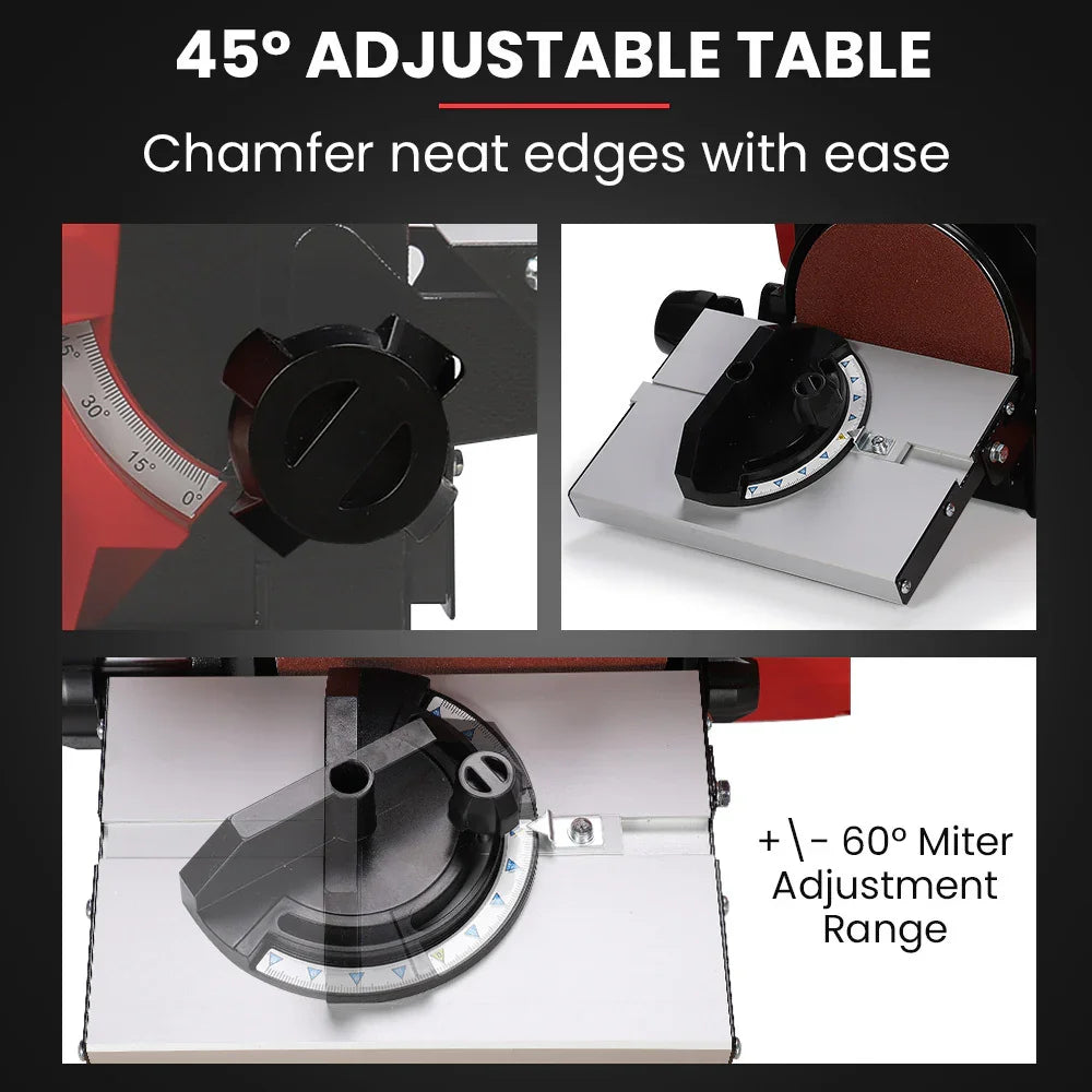 Bench Belt and Disc Sander Combo, 100mm Linisher + 150mm Disc, S1 Rated 400W Brushless Motor, Horizontal & Vertical Sanding
