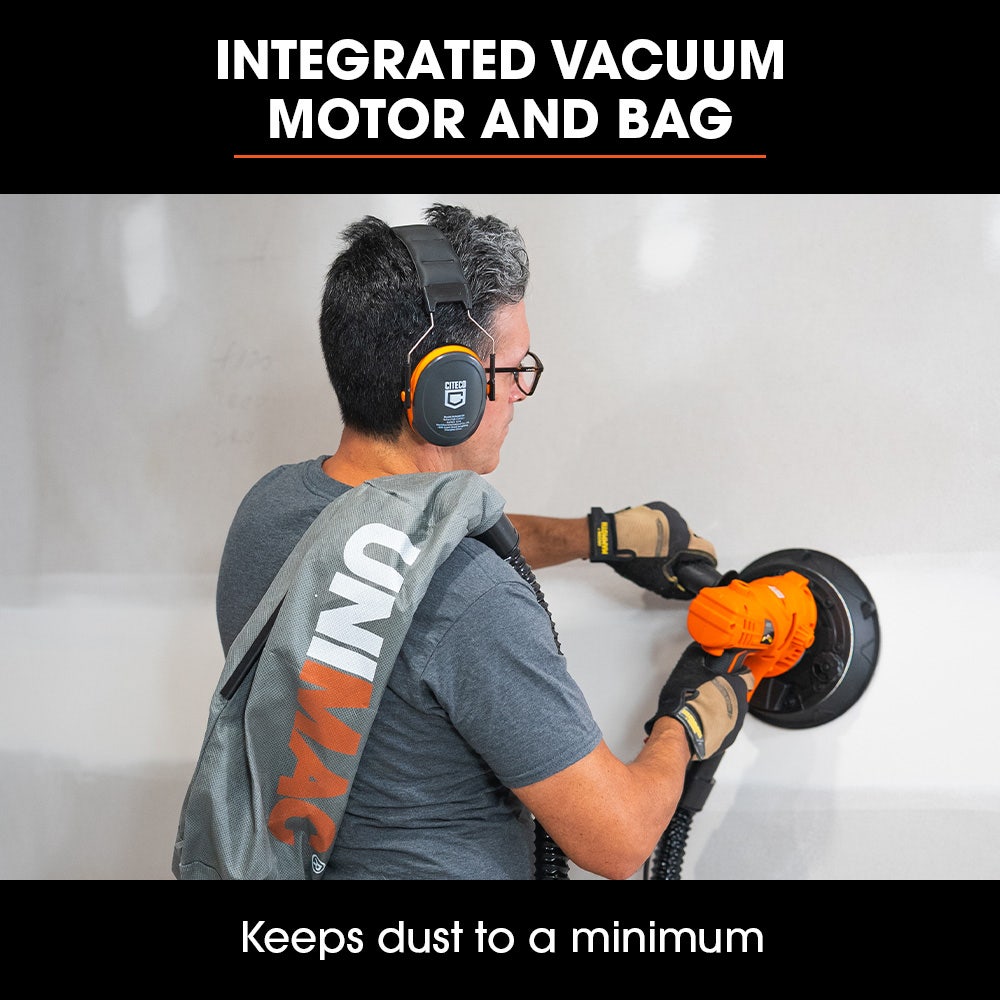 180mm 850W Handheld Drywall Sander, Electric Dry Wall Sanding Machine, with Automatic Vacuum System, LED Worklight, 6x Sanding Discs