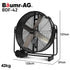 42" 1067mm 660W Industrial Mobile Floor Drum Fan, Belt Drive, Tilting, Large, Commercial,  Heavy-duty Frame, EESS Certified