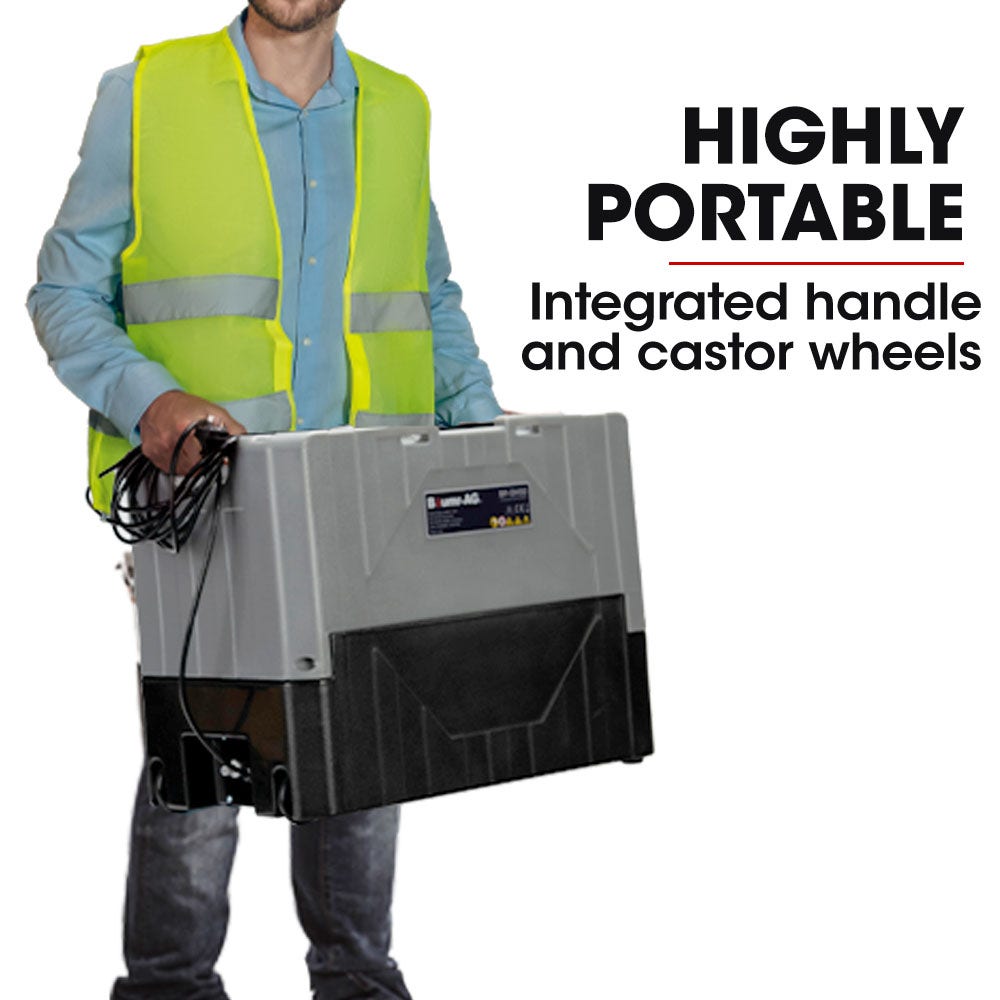 50L/day Commercial Air Dehumidifier for Mould, Portable, Stackable, LCD Display, Wheels