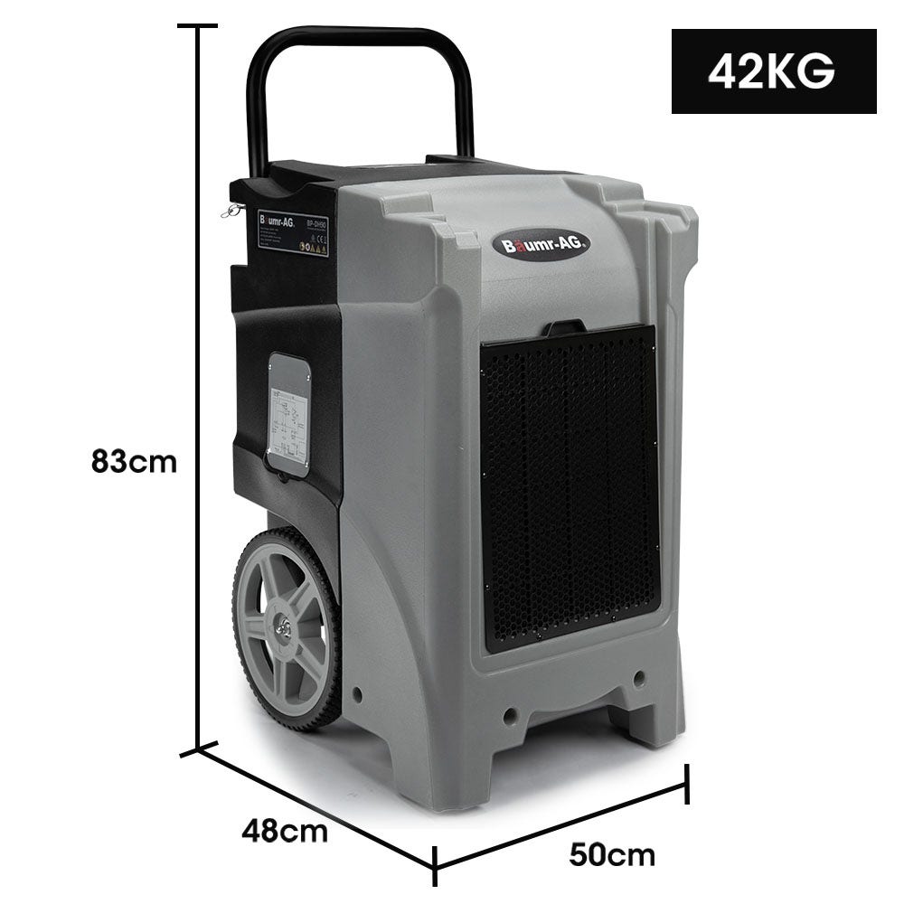 90L/day Commercial Air Dehumidifier for Mould, Portable, Stackable, LCD Display, Wheels