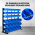 39 Parts Bin Rack Storage System Floor Mount - Blue