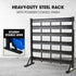 39 Parts Bin Rack Storage System Floor Mount - Blue