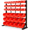 39 Parts Bin Rack Storage System Floor Mount - Red