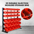 39 Parts Bin Rack Storage System Floor Mount - Red