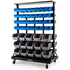 94 Parts Bin Rack Storage System Mobile Double-Sided - Blue