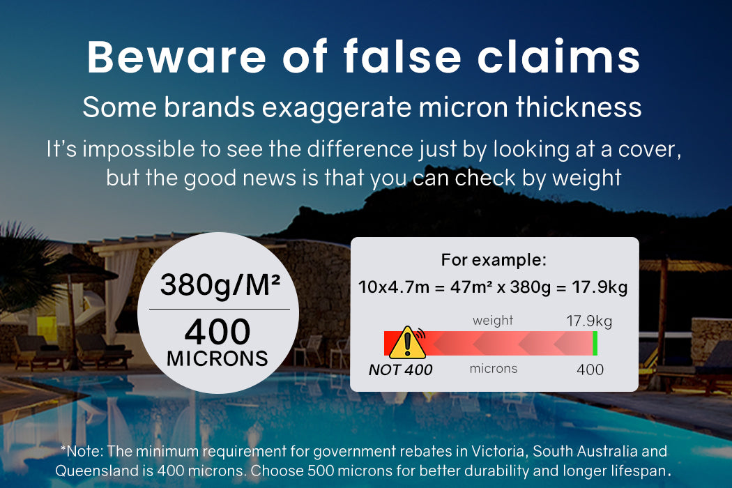 Pool Cover 400 Micron 8.5x4.2m Solar Blanket Swimming Thermal Blue