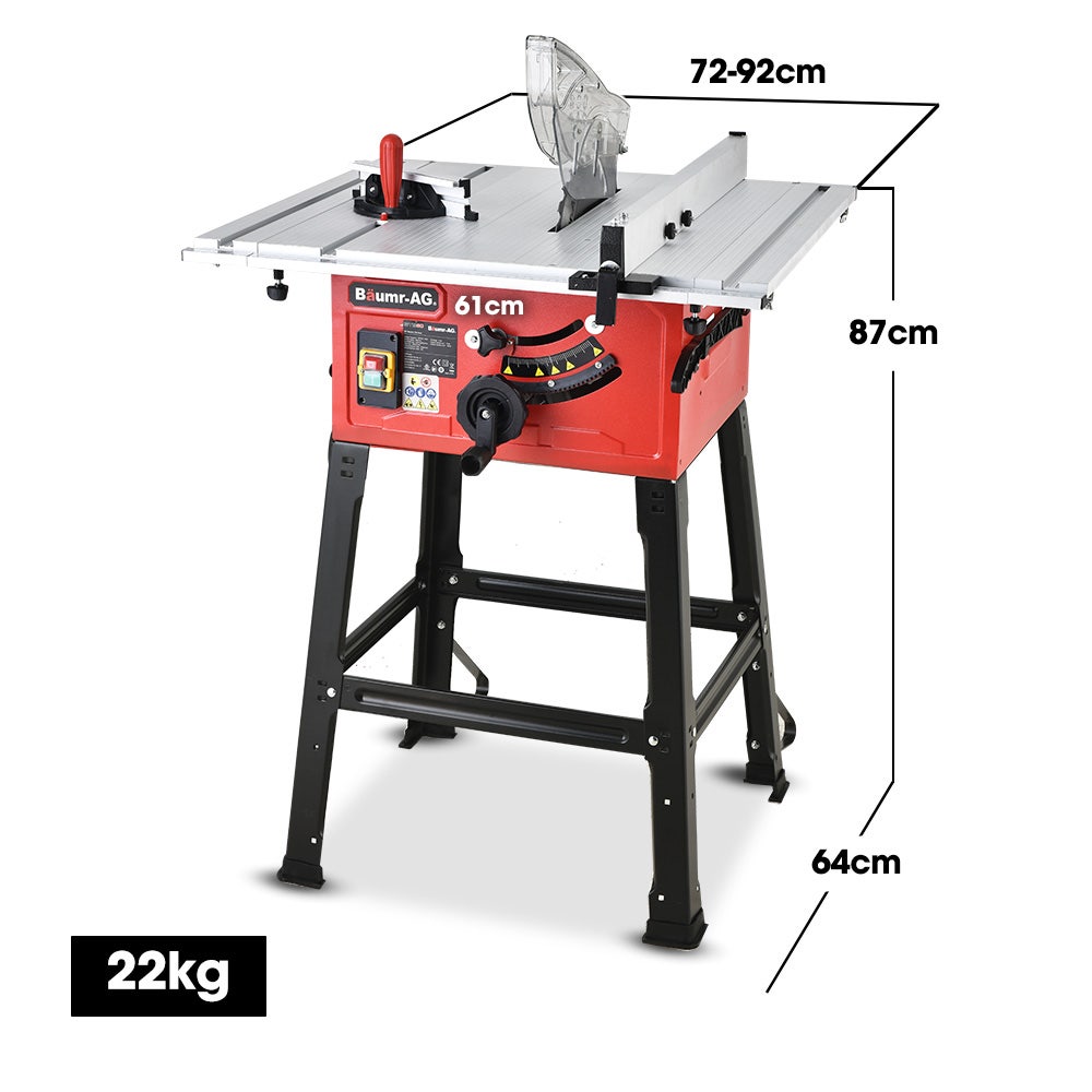 2000W 254mm Corded Table Saw with Stand, Extendable, Laser Guide