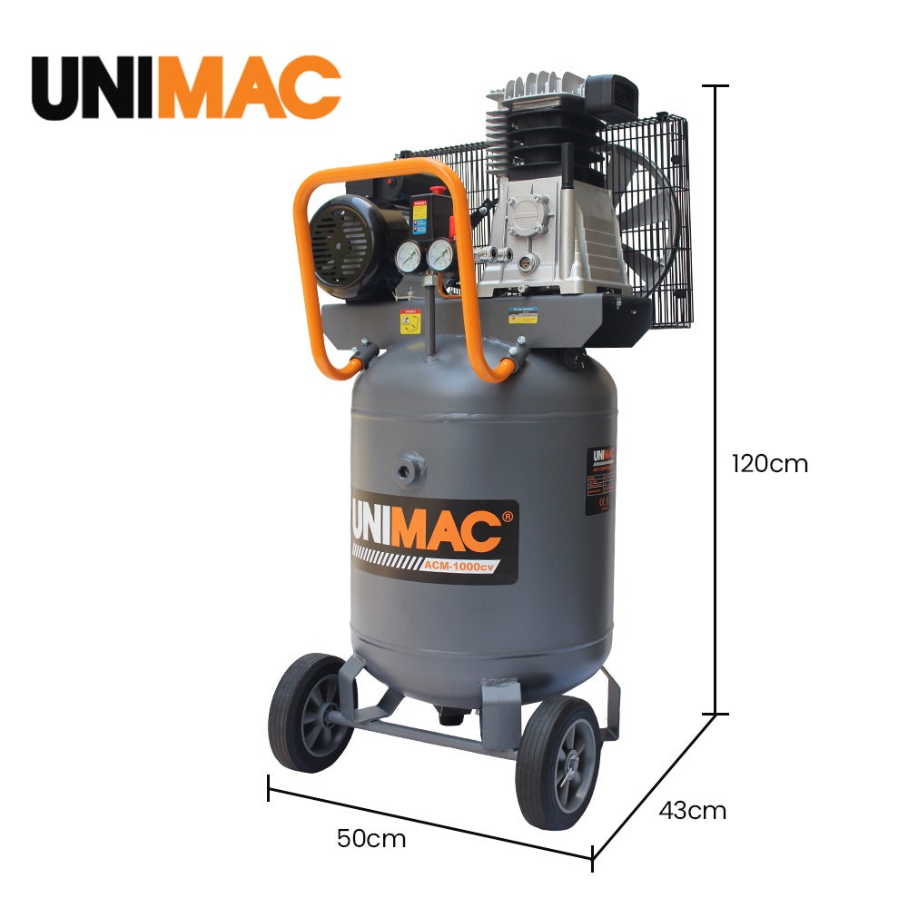 100L 2.6kW Industrial Air Compressor, 370L/min 116PSI, Brushless Motor, Long Service Life, Certified Vertical Tank, 15A Plug