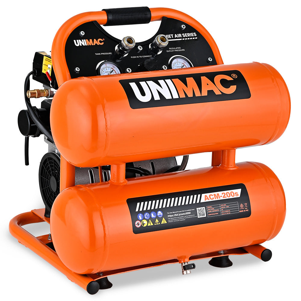 20L Twin Tank Air Compressor, 116PSI Portable Silent Oil-Free Electric, for Airtools Tyre Inflation