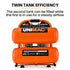 20L Twin Tank Air Compressor, 116PSI Portable Silent Oil-Free Electric, for Airtools Tyre Inflation