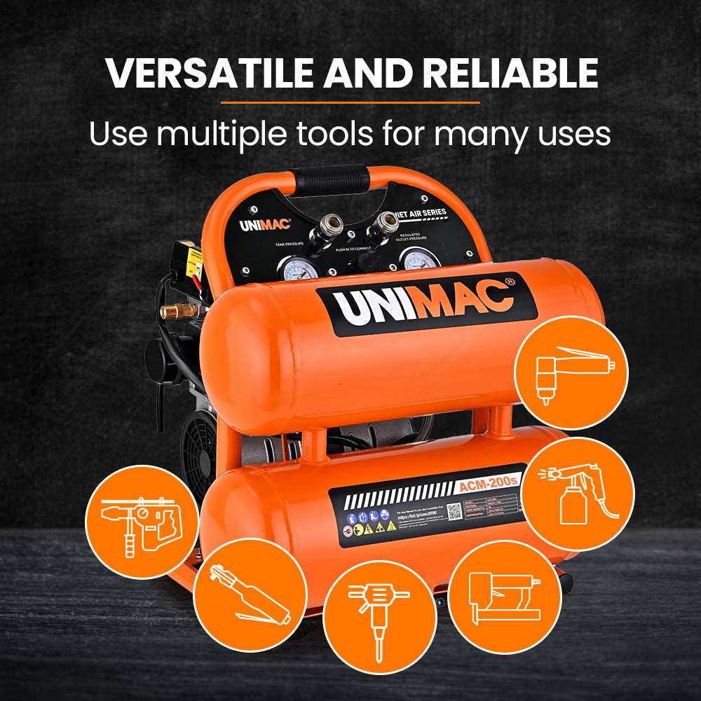 20L Twin Tank Air Compressor, 116PSI Portable Silent Oil-Free Electric, for Airtools Tyre Inflation