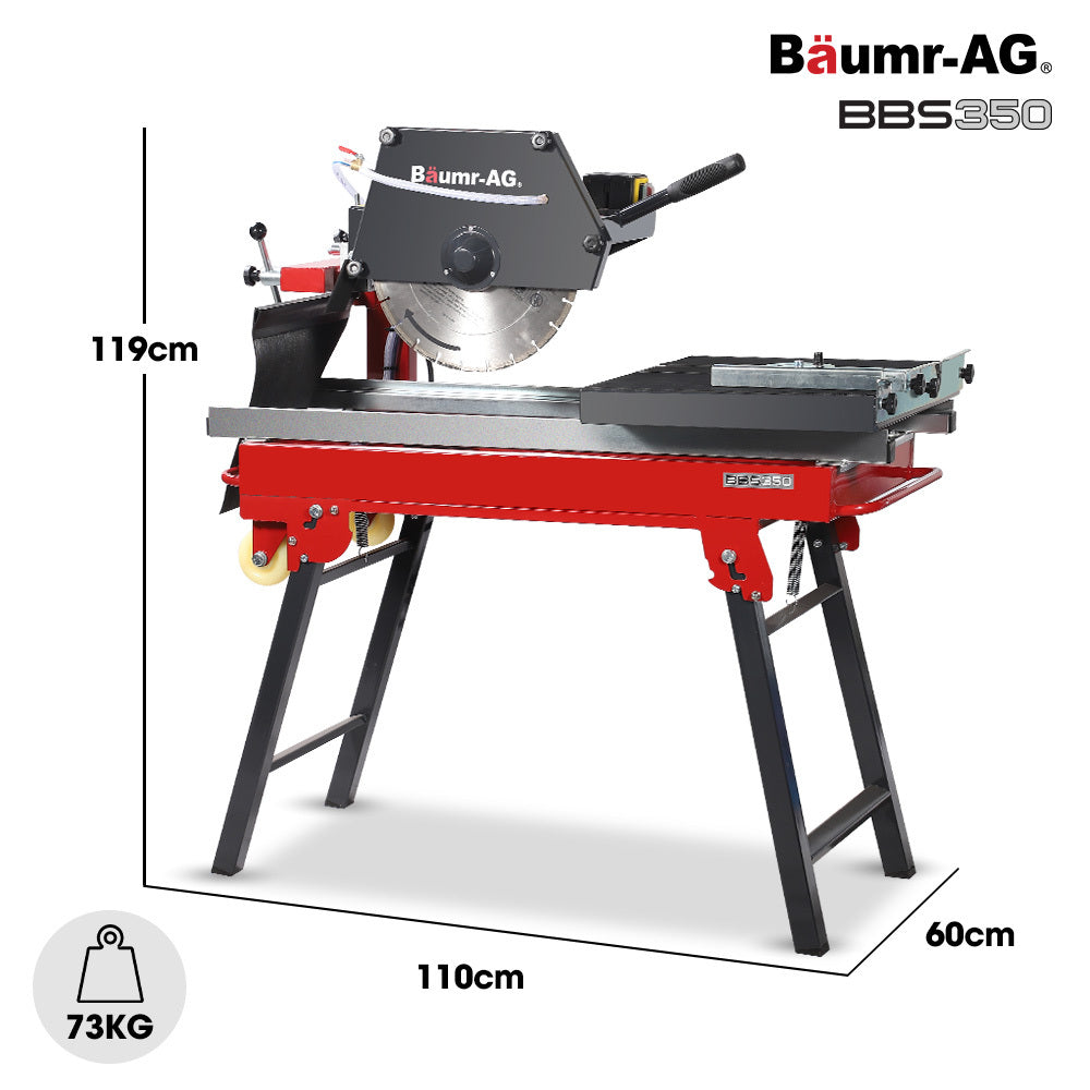 2000W 350mm 14" Brick & Masonry Table Saw, Electric Tile Concrete Cutting, with Stand