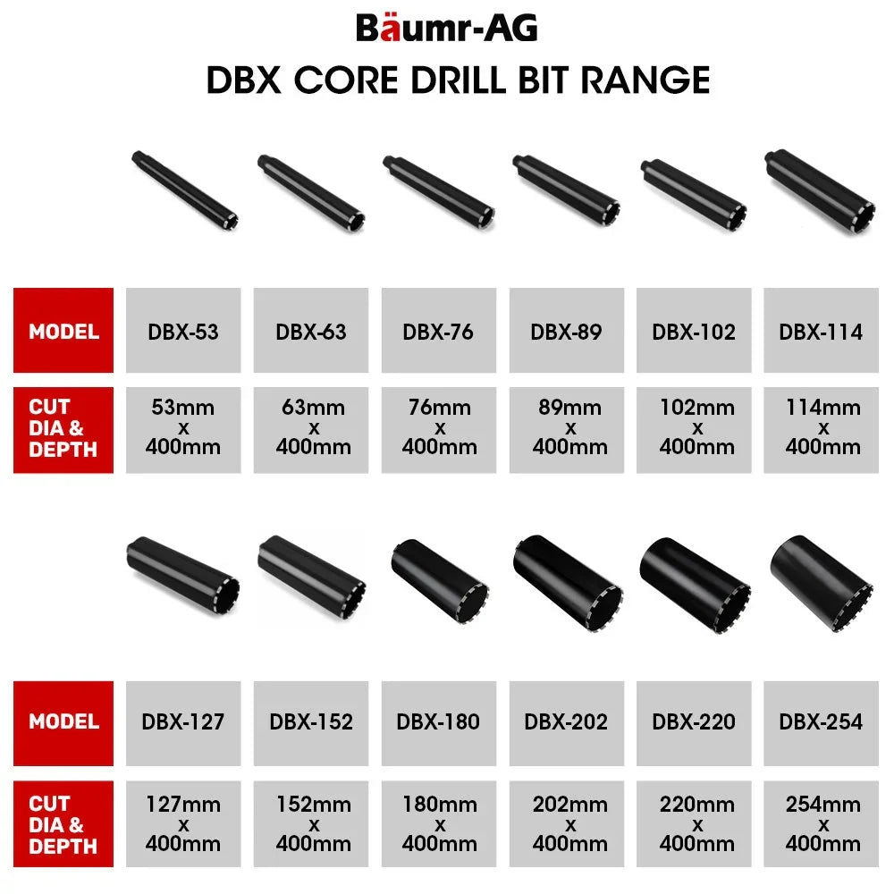 Diamond Core Drill Bit 114mm Concrete Wet Dry Tile Stone Brick Marble 1-1/4 UNC