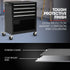 Bullet Pro 4 Drawer Tool Box Cabinet Trolley Storage, with 1-Door Toolbox Garage Organiser Set, Black