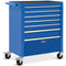 7 Drawer Tool Box Cabinet Trolley Storage, Toolbox Garage Organiser Set, Blue