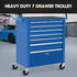 7 Drawer Tool Box Cabinet Trolley Storage, Toolbox Garage Organiser Set, Blue