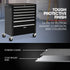 BULLET Pro 7 Drawer Tool Box Cabinet Trolley Storage, Toolbox Garage Organiser Set, Black