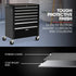 7 Drawer Tool Box Cabinet Trolley Storage, Toolbox Garage Organiser Set, Black