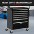7 Drawer Tool Box Cabinet Trolley Storage, Toolbox Garage Organiser Set, Black