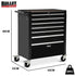 7 Drawer Tool Box Cabinet Trolley Storage, Toolbox Garage Organiser Set, Black