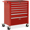 7 Drawer Tool Box Cabinet Trolley Storage, Toolbox Garage Organiser Set, Red
