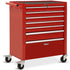 7 Drawer Tool Box Cabinet Trolley Storage, Toolbox Garage Organiser Set, Red