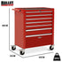 7 Drawer Tool Box Cabinet Trolley Storage, Toolbox Garage Organiser Set, Red