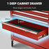 16 Drawer Tool Box Cabinet Chest Storage, Toolbox Garage Organiser Set, Red