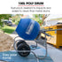 100L Portable Poly Drum Cement Concrete Mixer, Ultra-Light 36kg, 16 Inch Tyres, Electric Direct Drive Motor