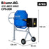 BAUMR-AG 200L Heavy-Duty Petrol Concrete Cement Mixer, 3hp 105cc Engine