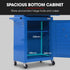 3 Drawer Tool Box Cabinet Trolley Storage, with 1-Door Toolbox Garage Organiser Set, Blue