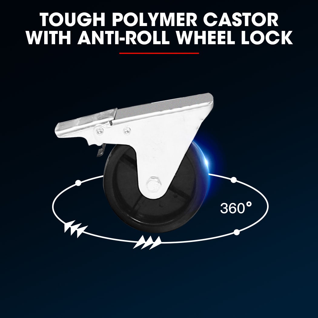 5 Drawer Tool Box Cabinet Chest Storage, with 1-Door Toolbox Garage Organiser Set, Blue