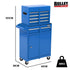 5 Drawer Tool Box Cabinet Chest Storage, with 1-Door Toolbox Garage Organiser Set, Blue