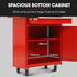 5 Drawer Tool Box Cabinet Chest Storage, with 1-Door Toolbox Garage Organiser Set, Red
