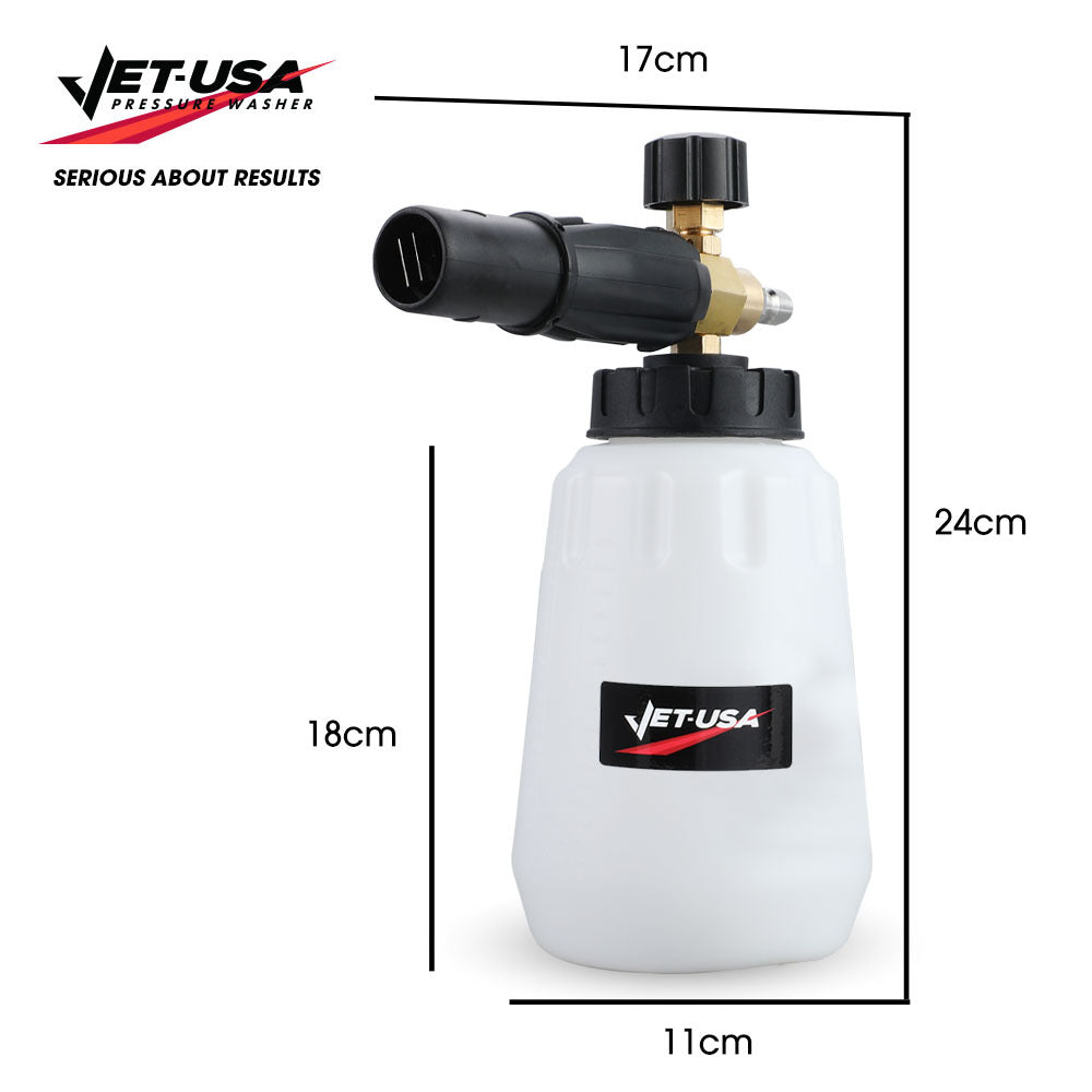 Soap Foam Snow Cannon with 1L Bottle, Works with Petrol and some Electric Pressure Washers